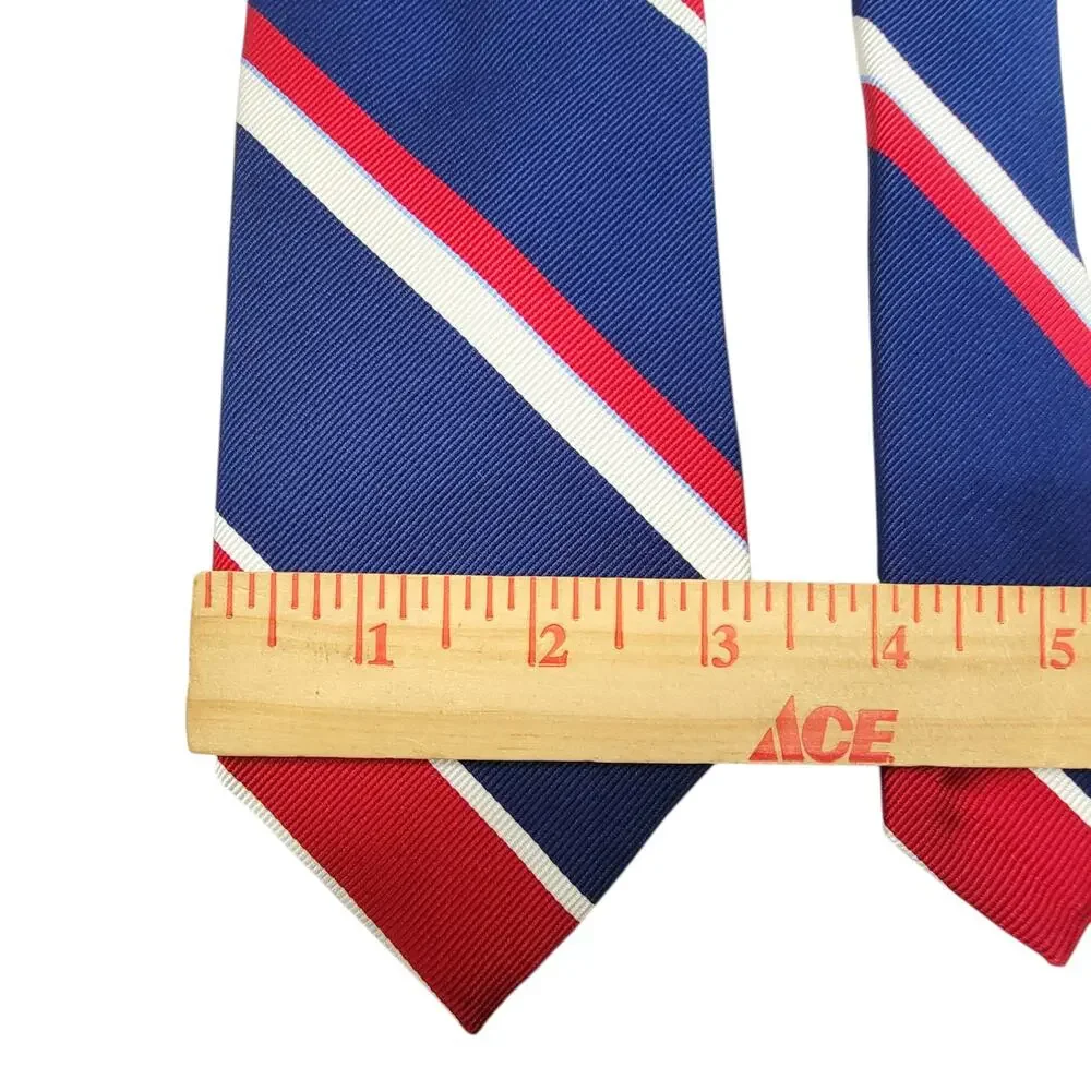 NWT Brooks Brothers 346 Mens Silk Necktie Navy Blue Red Repp Stripe USA